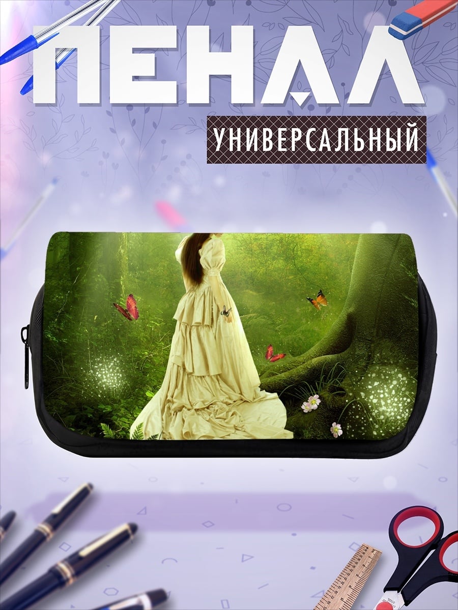 Пенал-косметичка Девушка в лесу