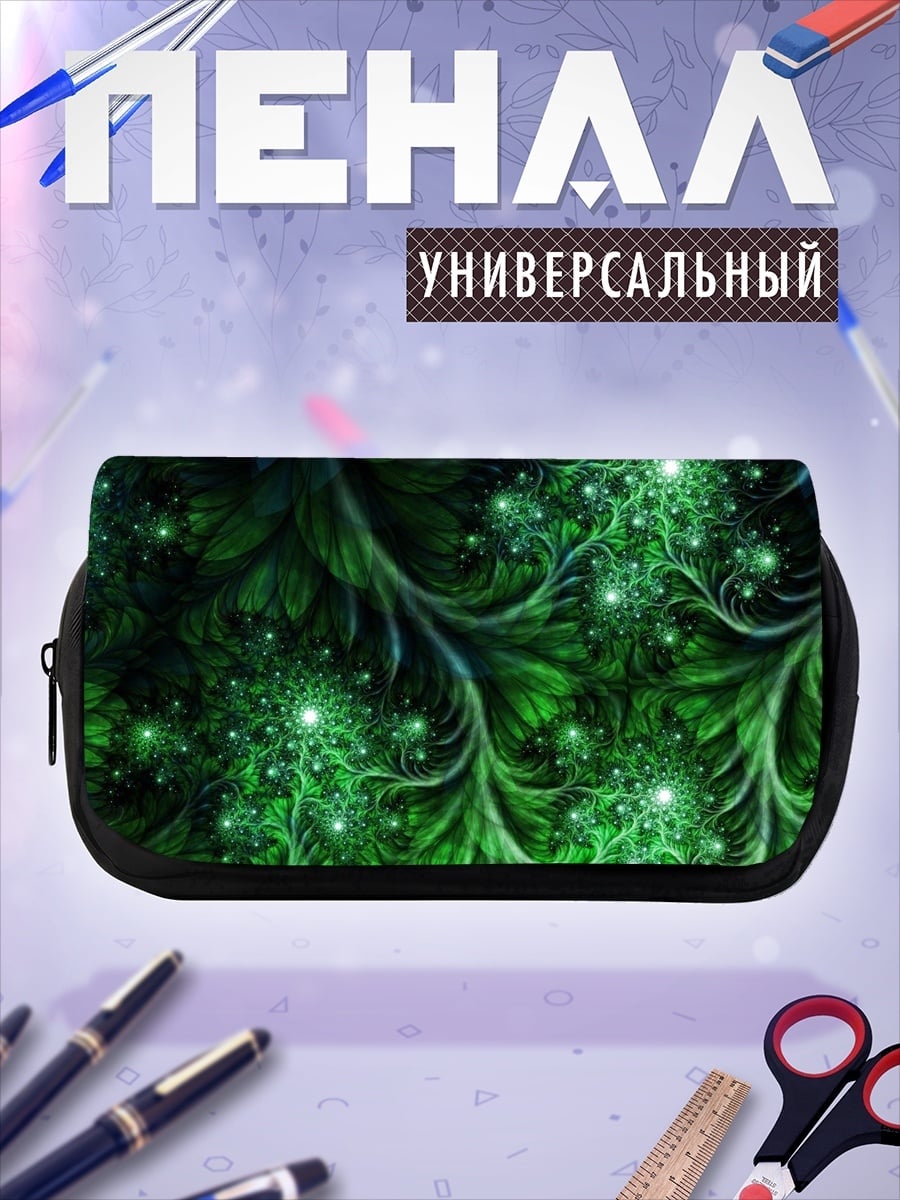 Пенал-косметичка Зеленые узоры