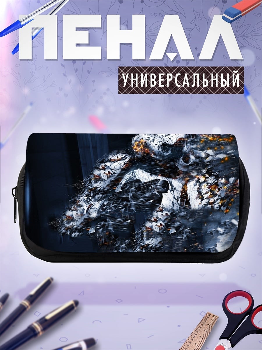 Пенал-косметичка темный воин в огне
