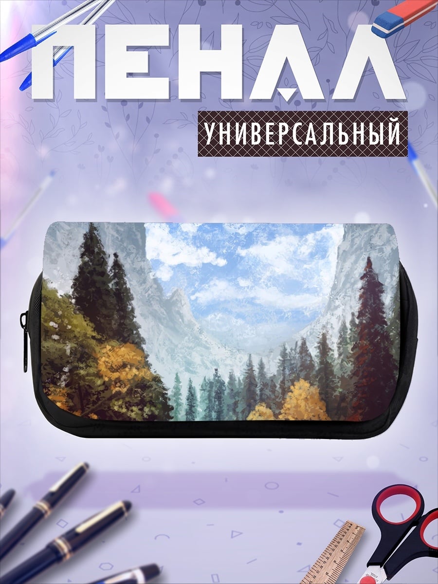 Пенал-косметичка горная река осенью