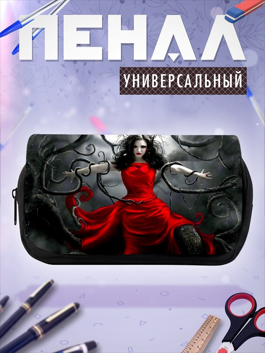 Пенал-косметичка Девушка в красном