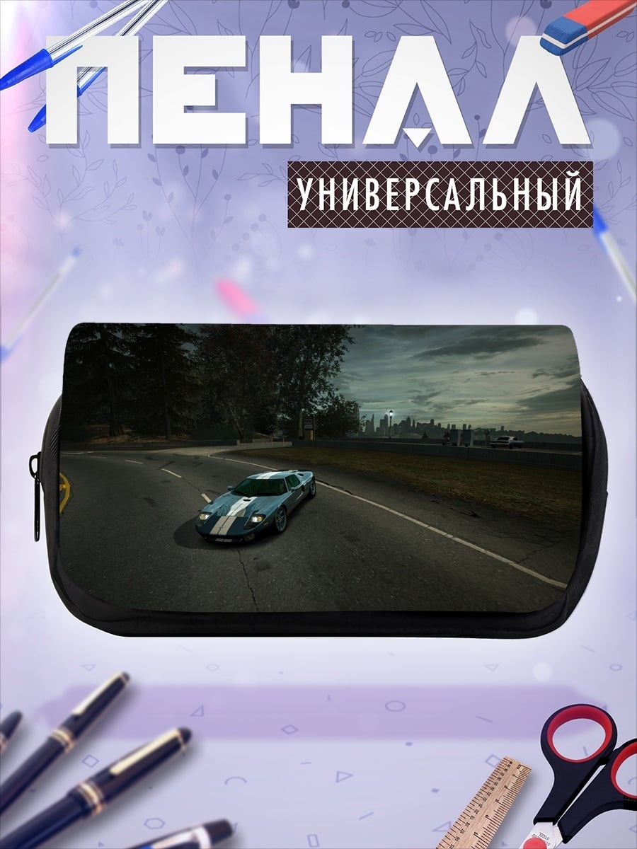 Пенал-косметичка гоночный автомобиль на дороге