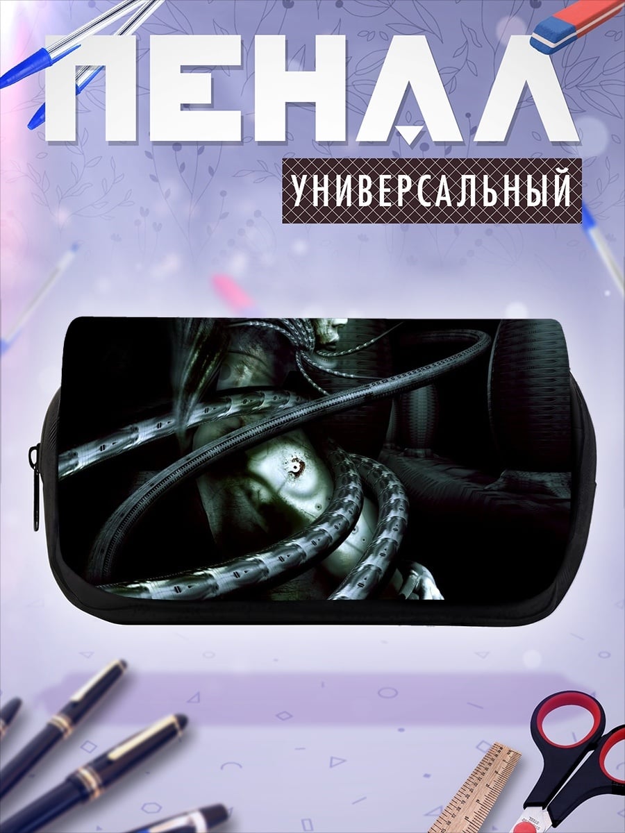 Пенал-косметичка киберпанк женщина