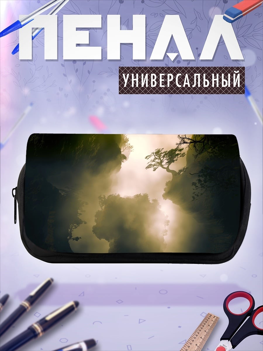 Пенал-косметичка туманный водопад в горах