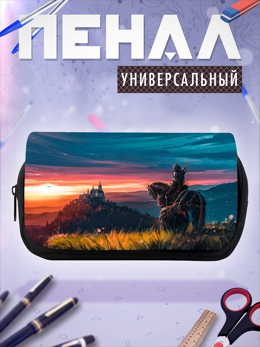 Пенал-косметичка Всадник у замка на закате