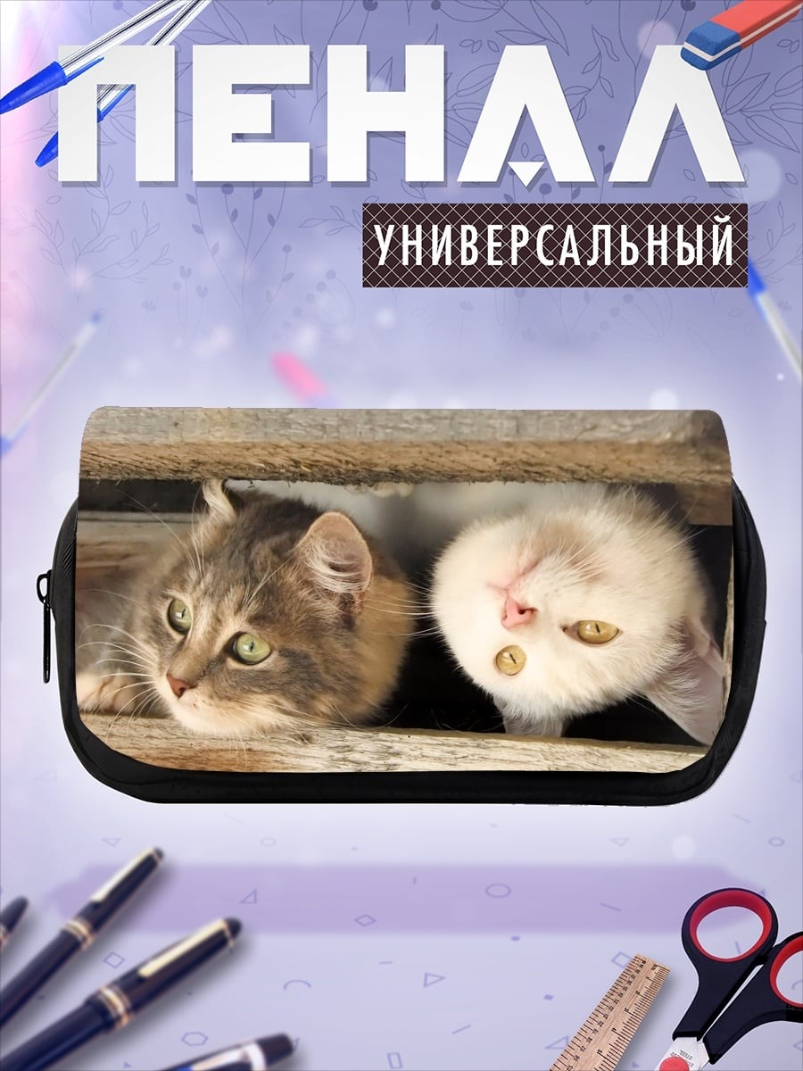 Пенал-косметичка Два любопытных кота