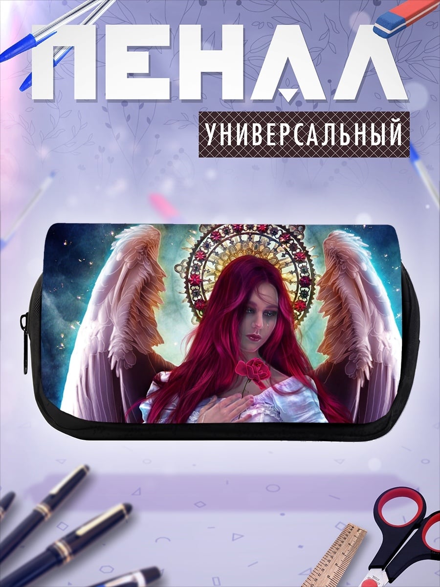 Пенал-косметичка Ангел с алыми волосами
