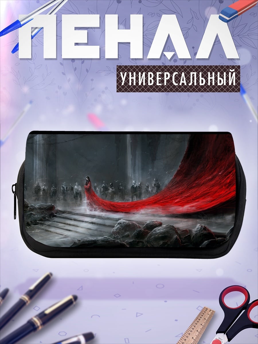 Пенал-косметичка красный плащ в зале