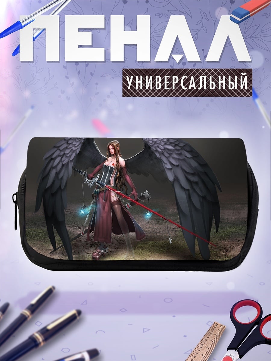 Пенал-косметичка Ангел с черными крыльями