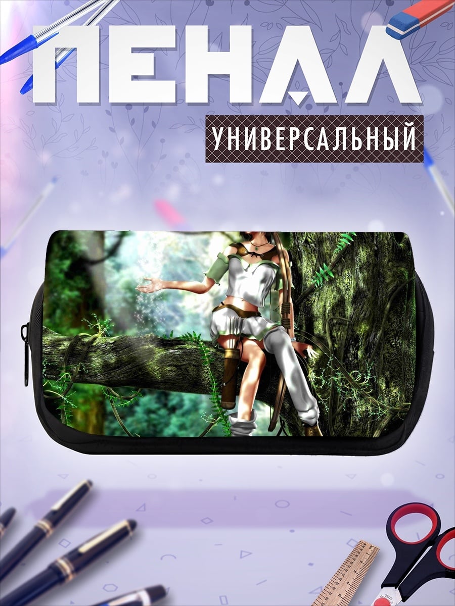 Пенал-косметичка девушка в лесу