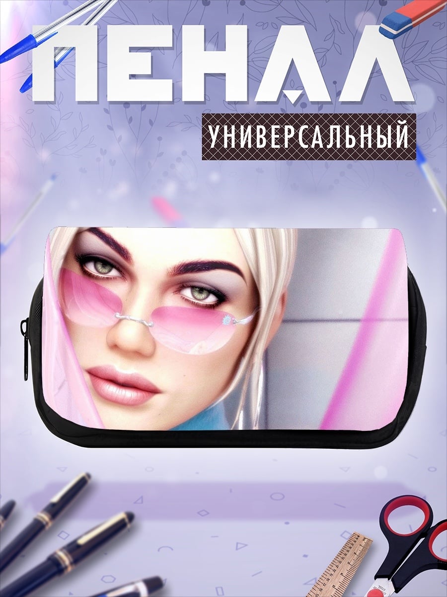 Пенал-косметичка Девушка в розовом