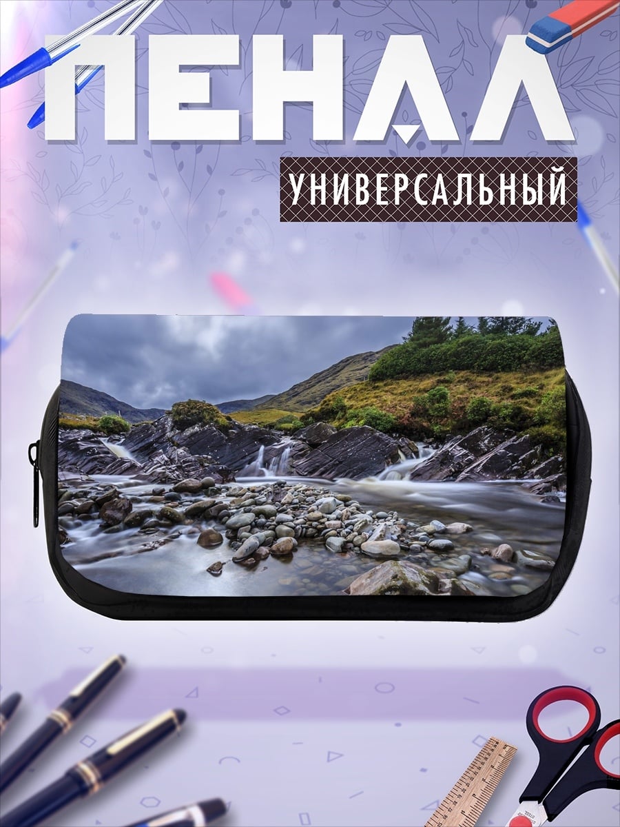 Пенал-косметичка Горный водопад камни