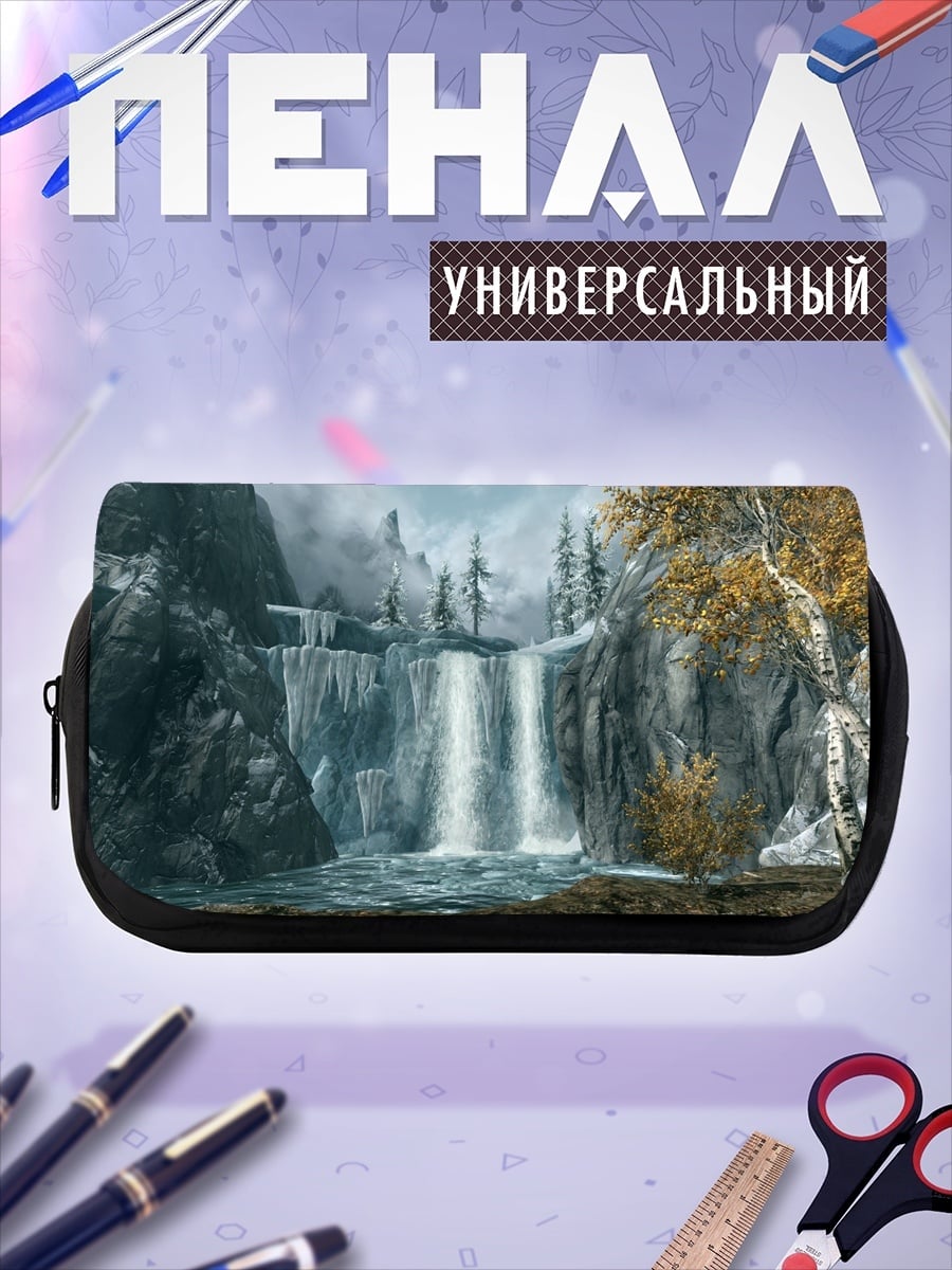 Пенал-косметичка Зимний водопад в горах