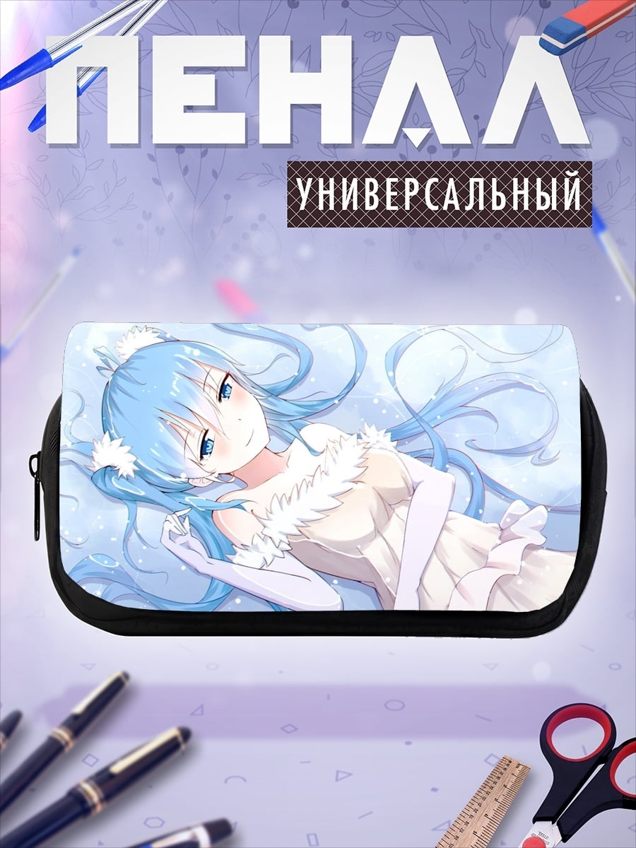 Пенал-косметичка аниме девушка зима