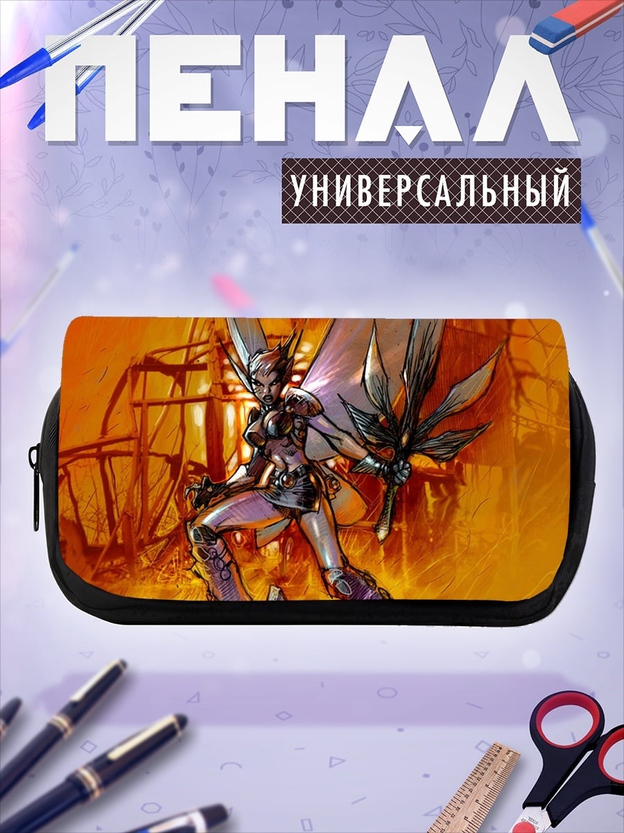 Пенал-косметичка Девушка с мечом