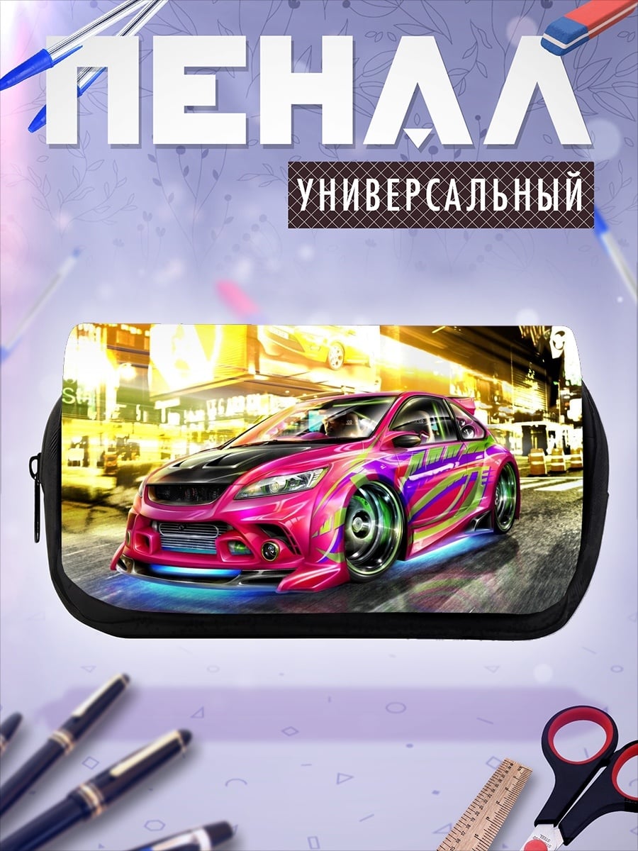 Пенал-косметичка Неоновый тюнинг авто