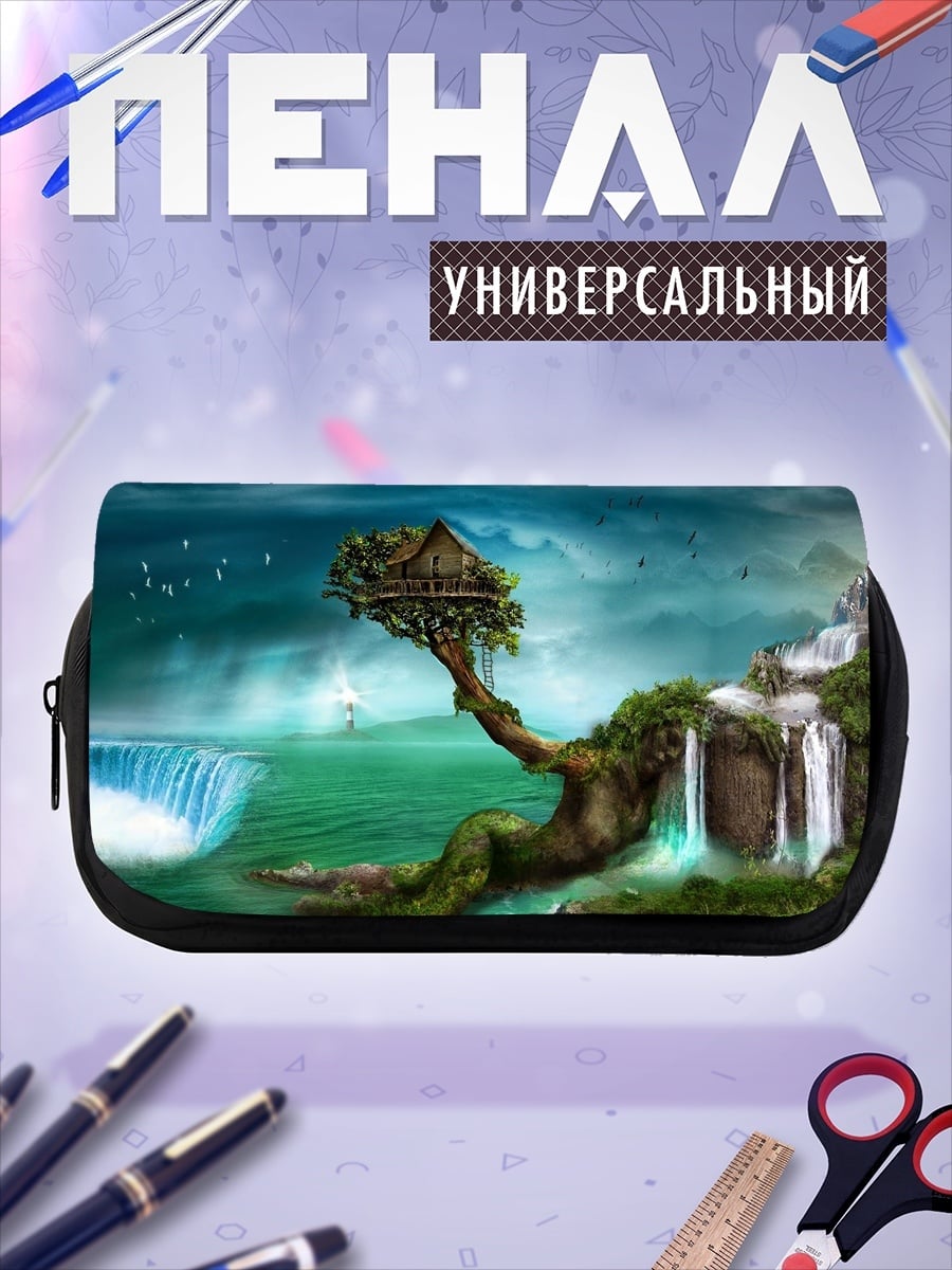 Пенал-косметичка Дом на дереве водопад