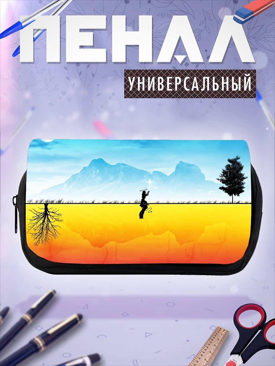 Пенал-косметичка человек играет флейте