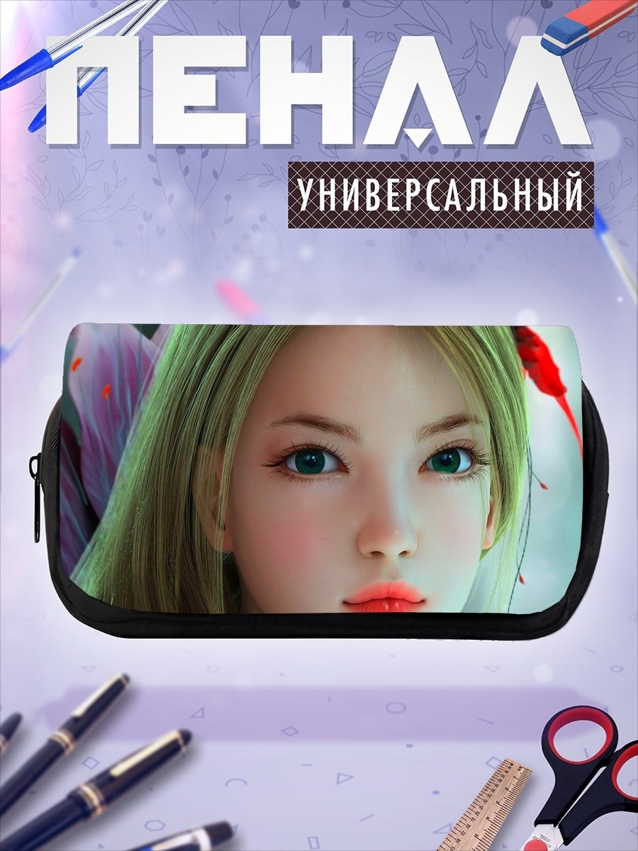 Пенал-косметичка аниме девушка