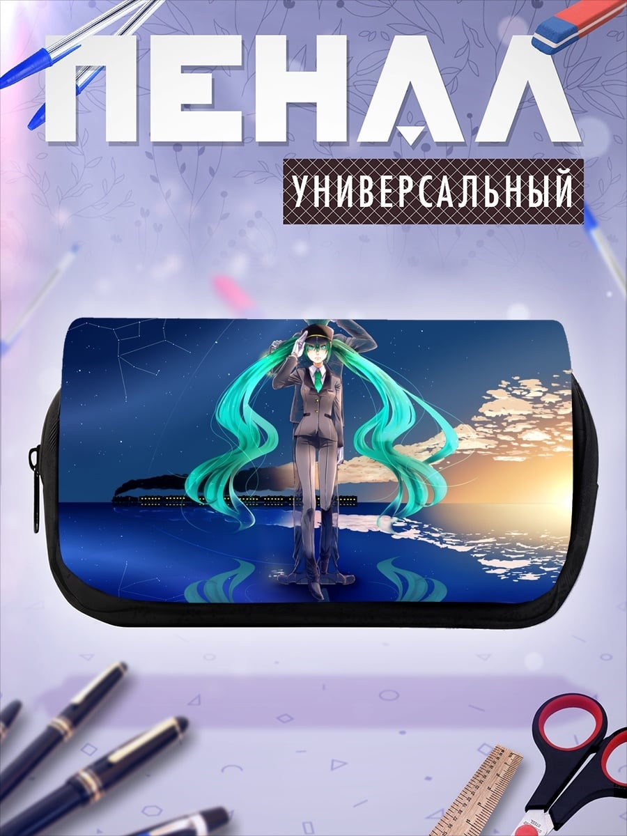 Пенал-косметичка девушка с волосами