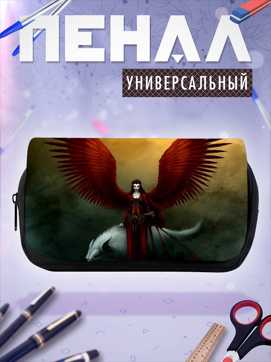 Пенал-косметичка Ангел с красными крыльями