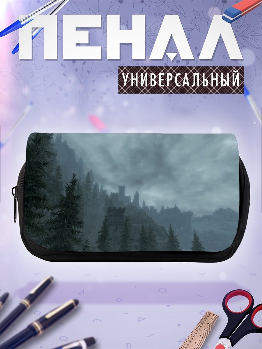 Пенал-косметичка Туманный замок в горах