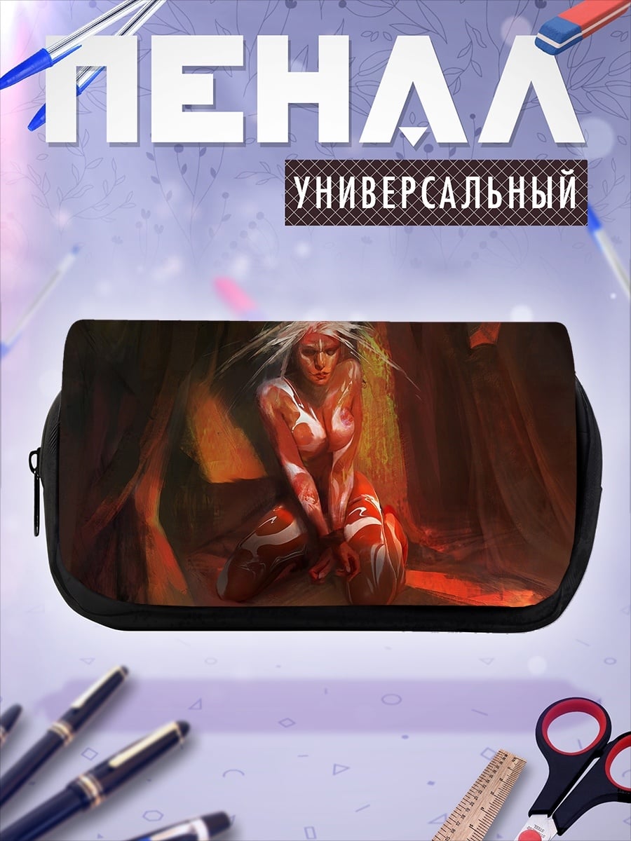 Пенал-косметичка Воительница в ритуальной раскраске
