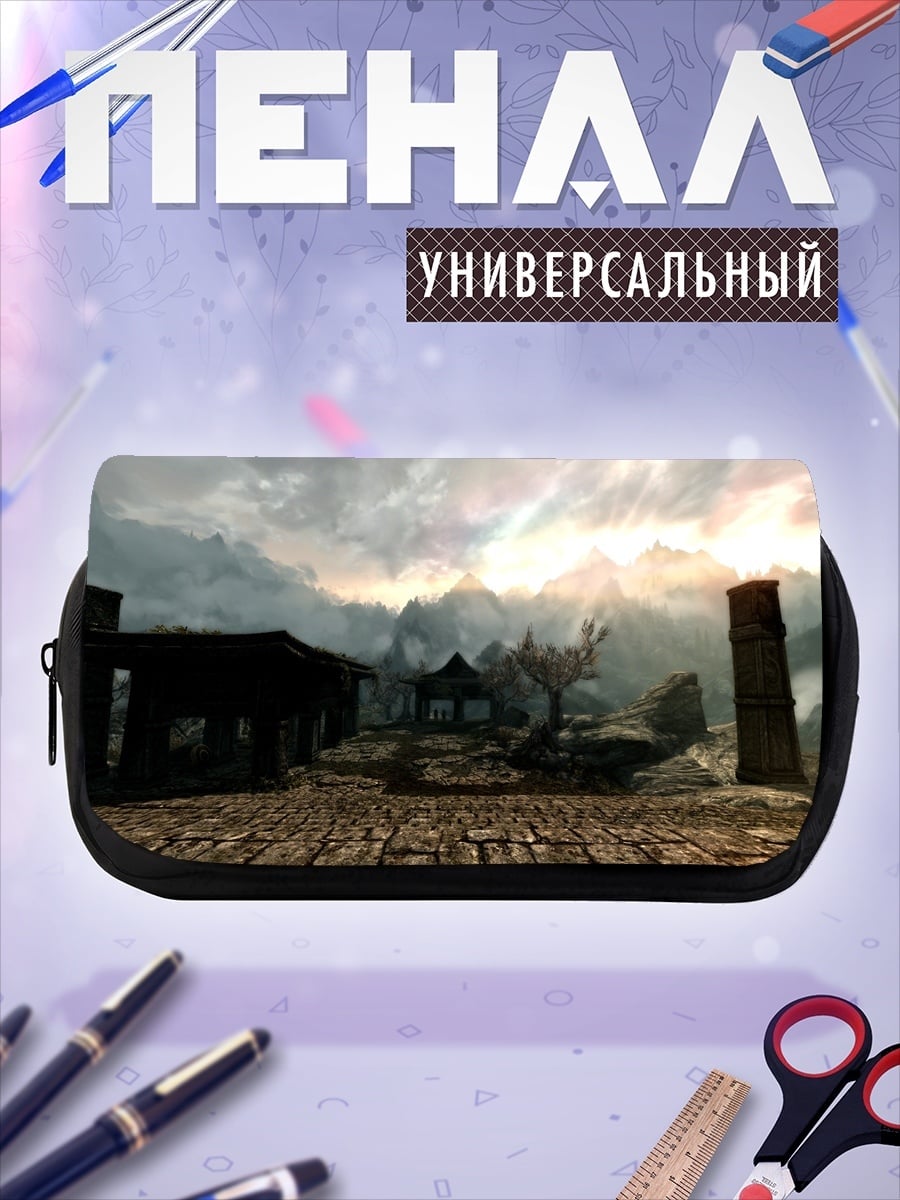Пенал-косметичка горный пейзаж с храмом