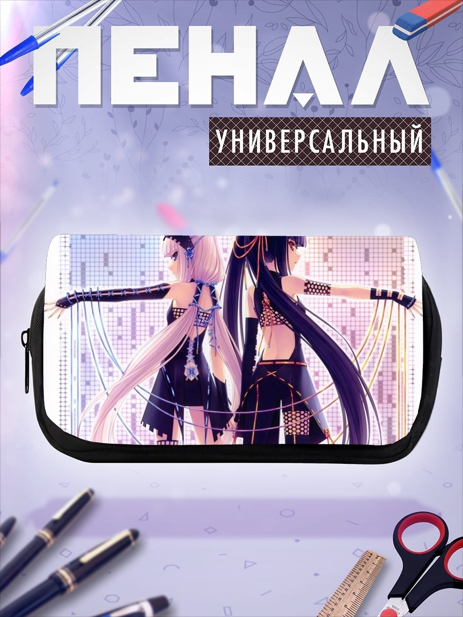 Пенал-косметичка Две девушки киберпанк