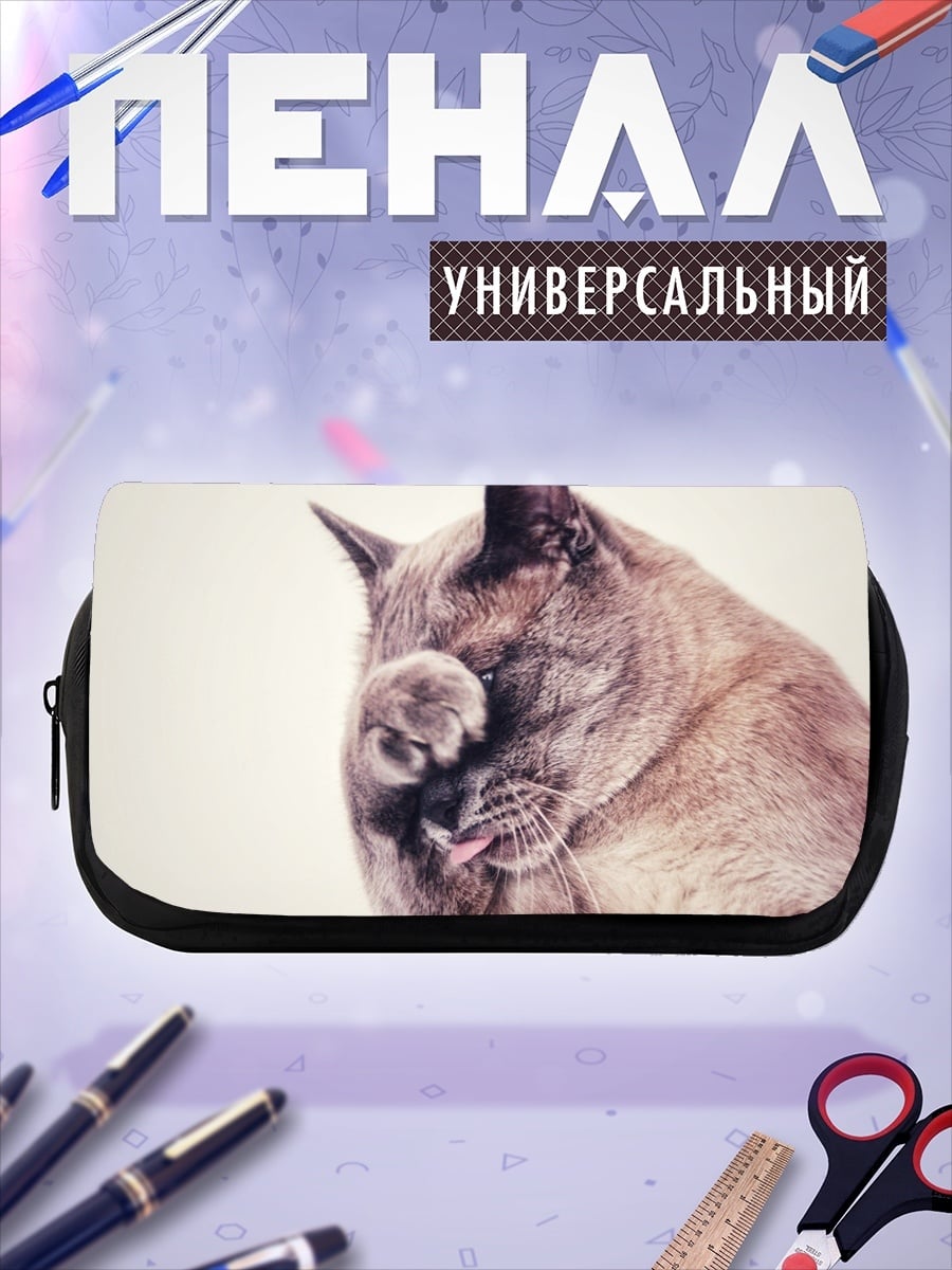 Пенал-косметичка Умывающийся кот