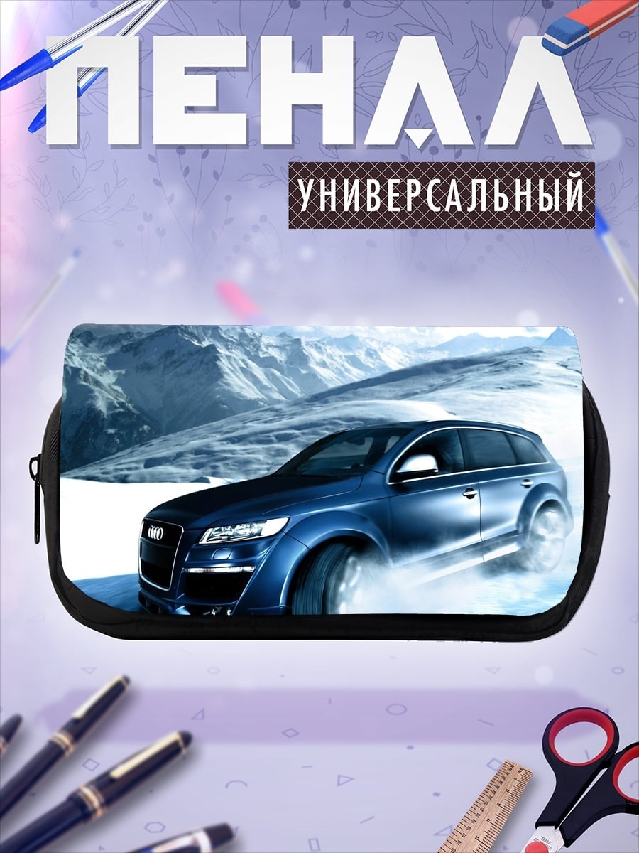 Пенал-косметичка Синий внедорожник в снегу