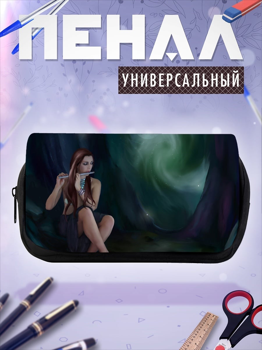 Пенал-косметичка Девушка с флейтой