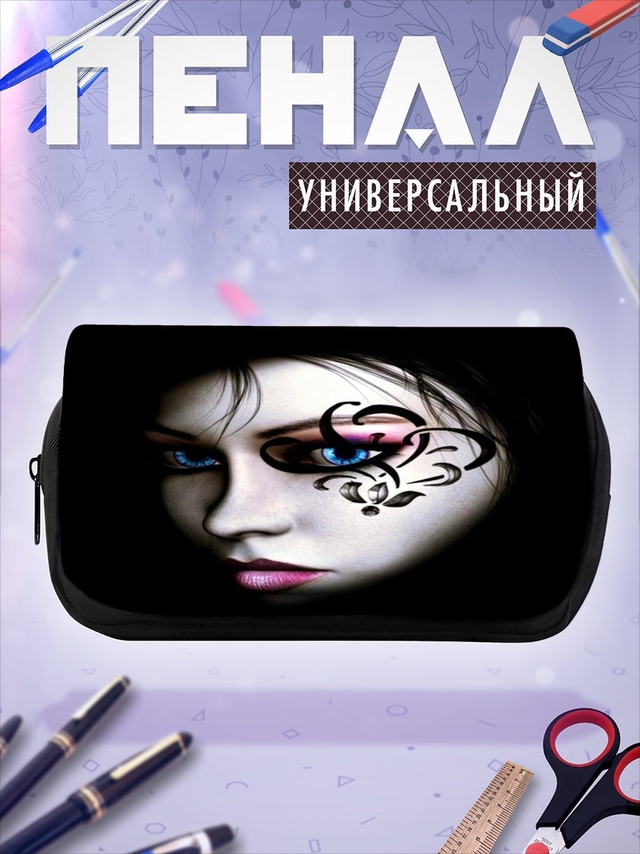 Пенал-косметичка Девушка с узором