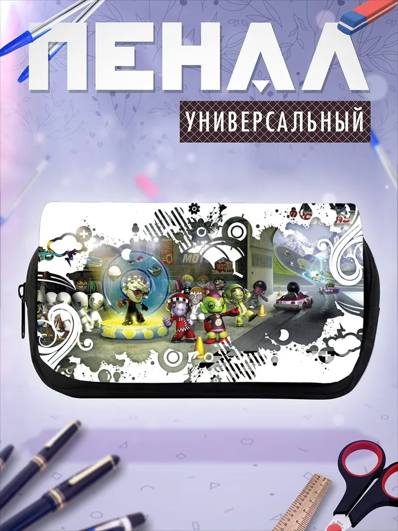 Пенал-косметичка Мультяшные герои в городе