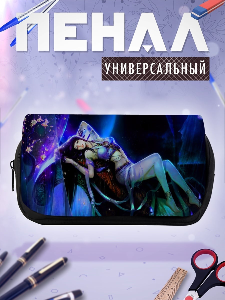 Пенал-косметичка спящая девушка в цветах