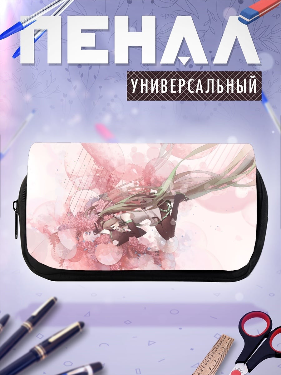 Пенал-косметичка розовые цветы
