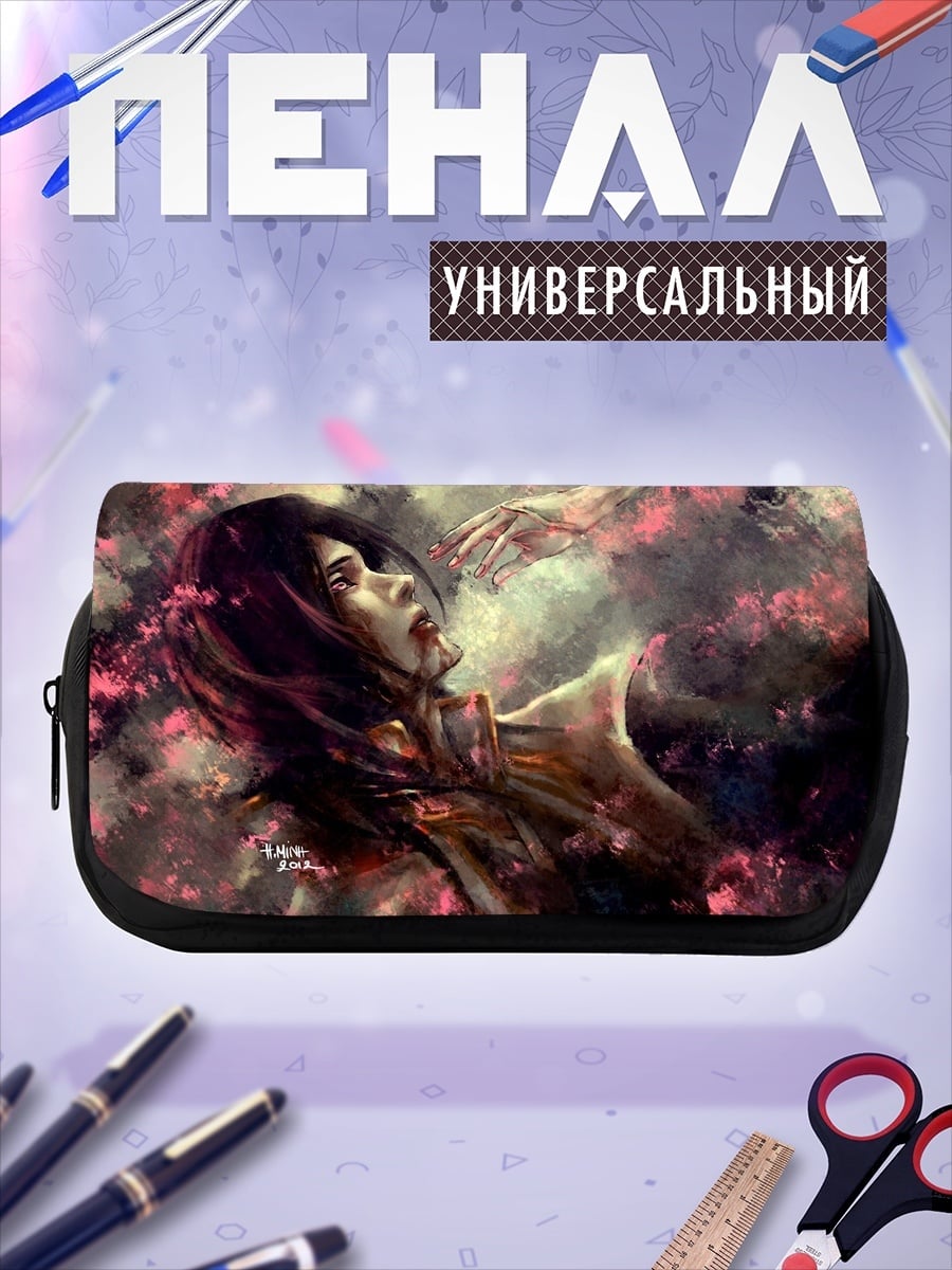 Пенал-косметичка Падающая девушка в цветах