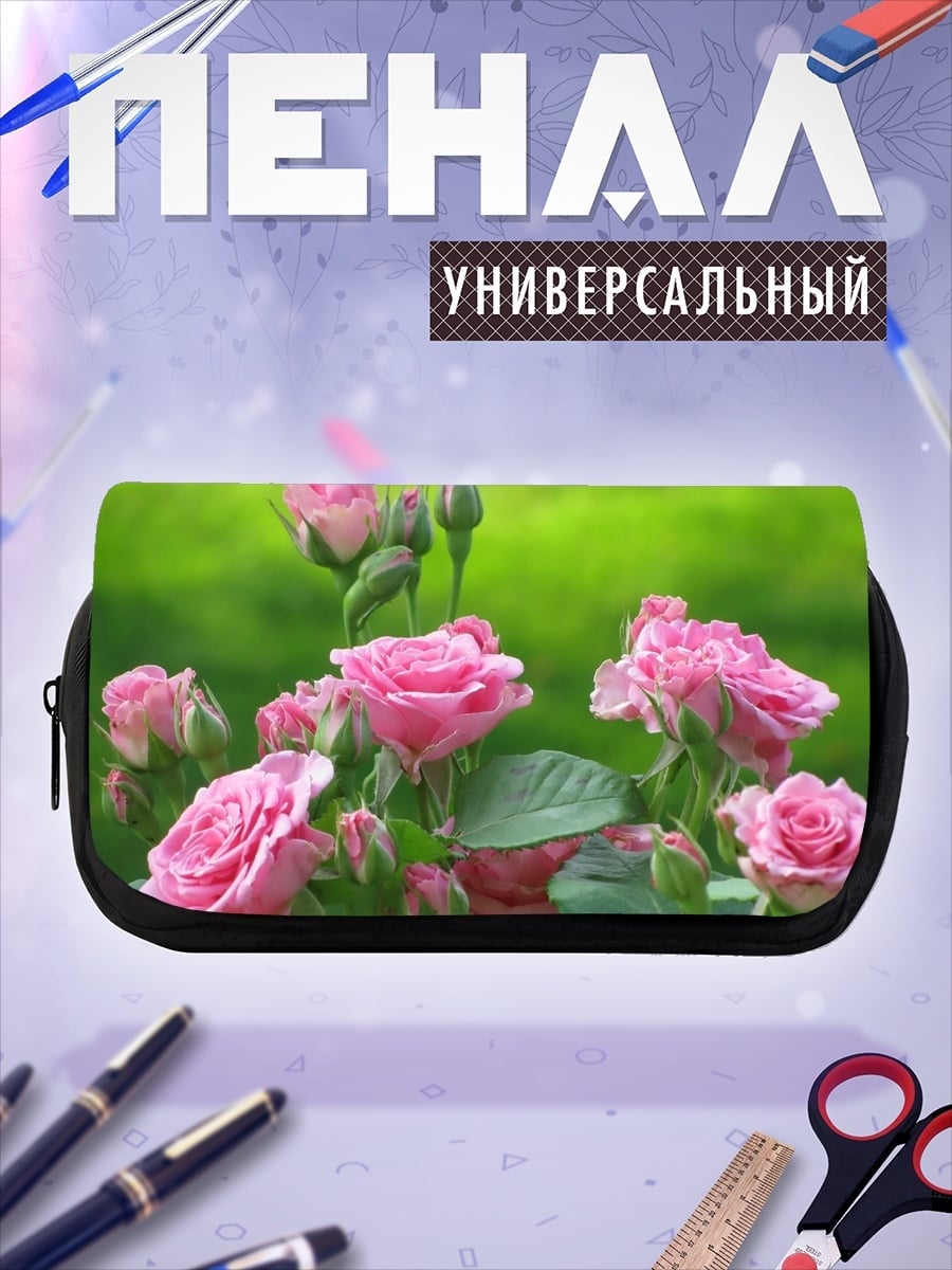 Пенал-косметичка Розовые розы в саду