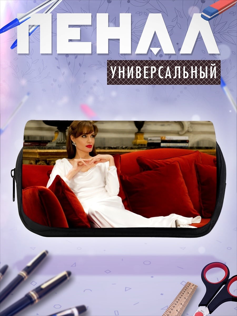 Пенал-косметичка девушка белом платье