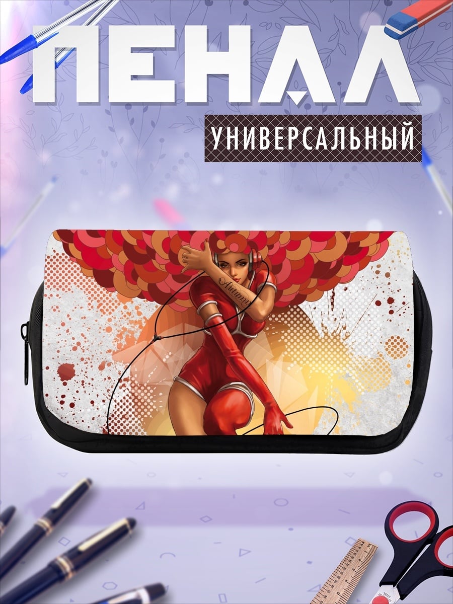 Пенал-косметичка Девушка в красном