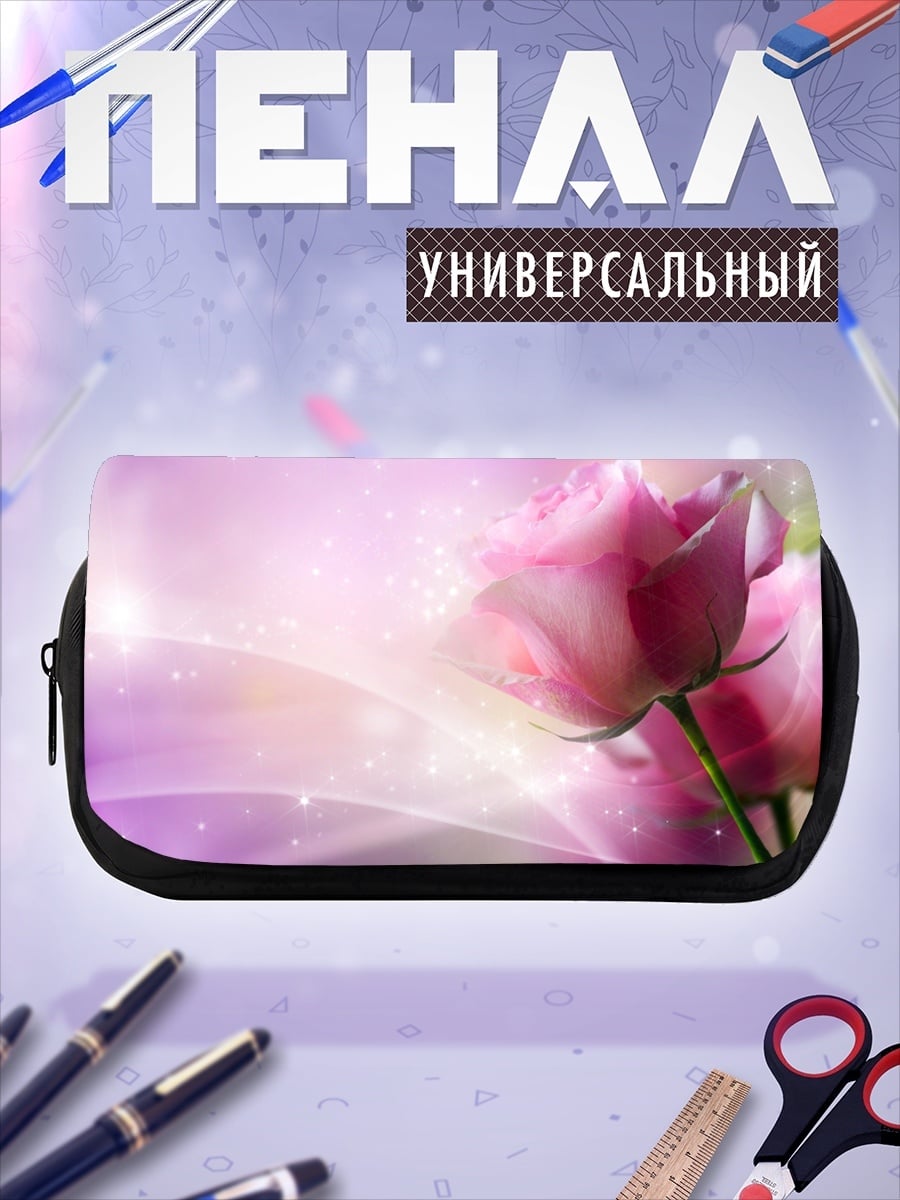 Пенал-косметичка розовые розы