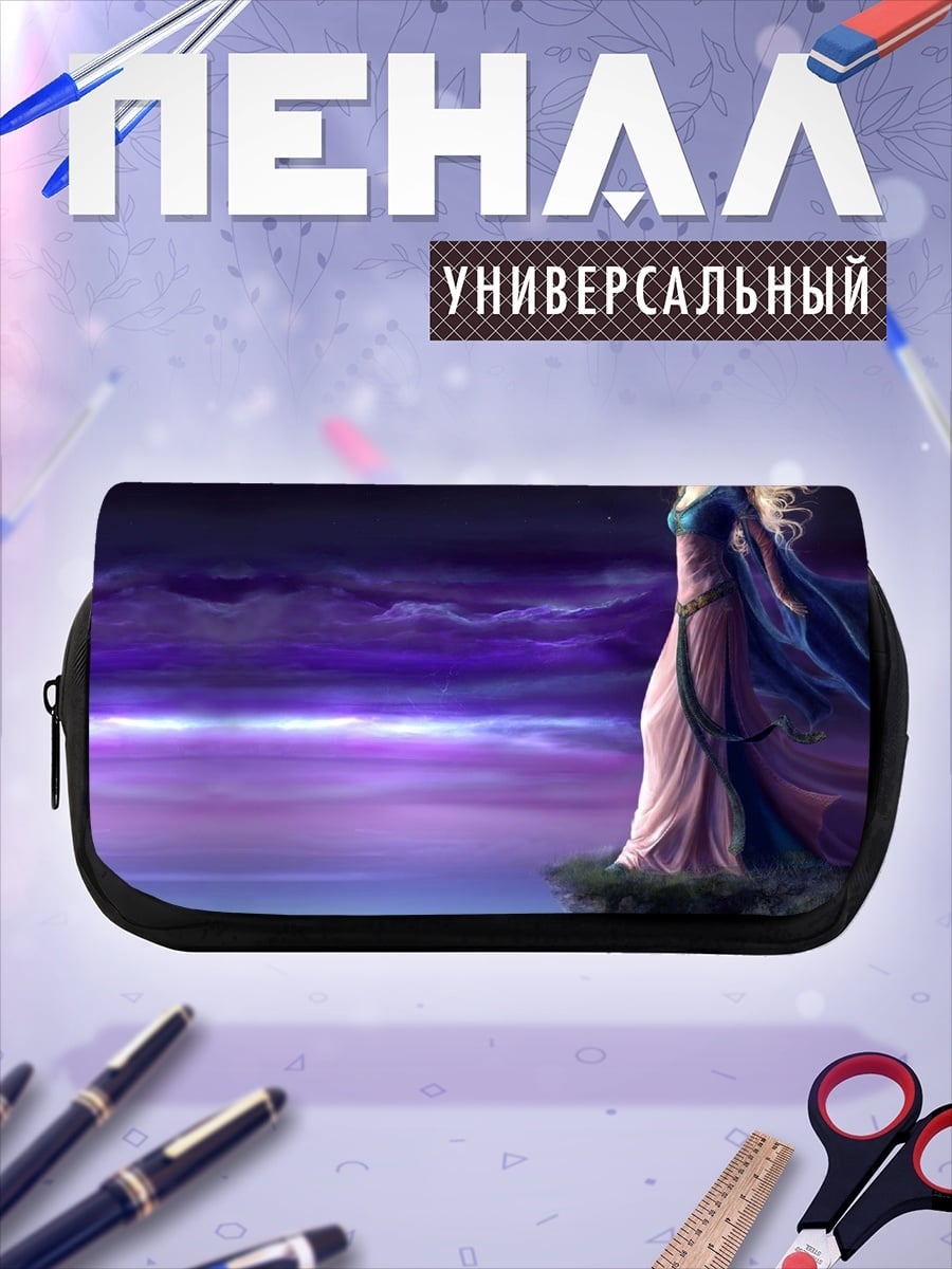 Пенал-косметичка девушка на утесе
