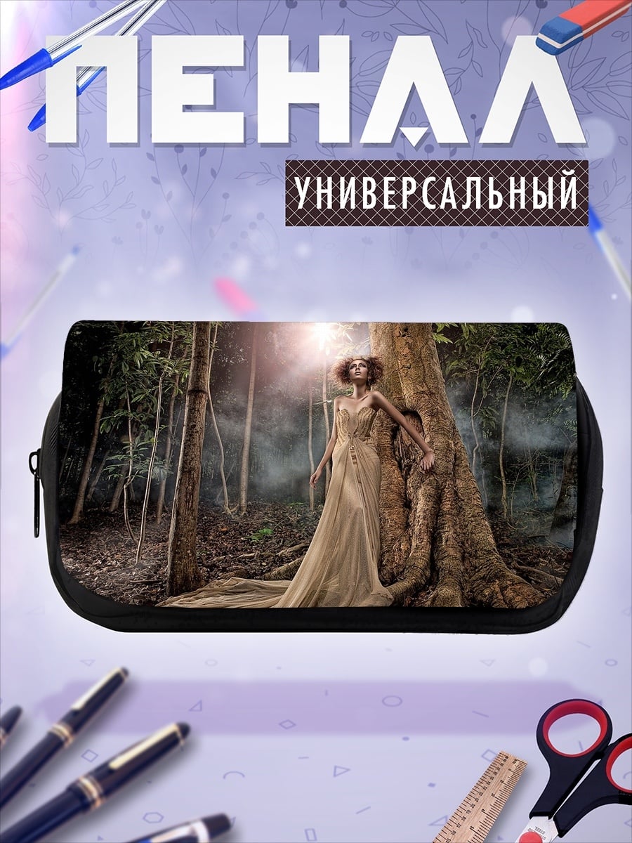 Пенал-косметичка Девушка в лесу