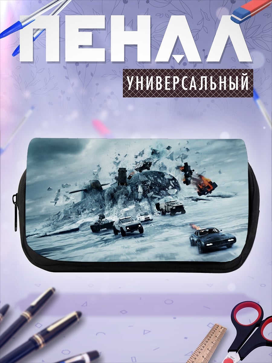Пенал-косметичка Автомобильная погоня в снегах