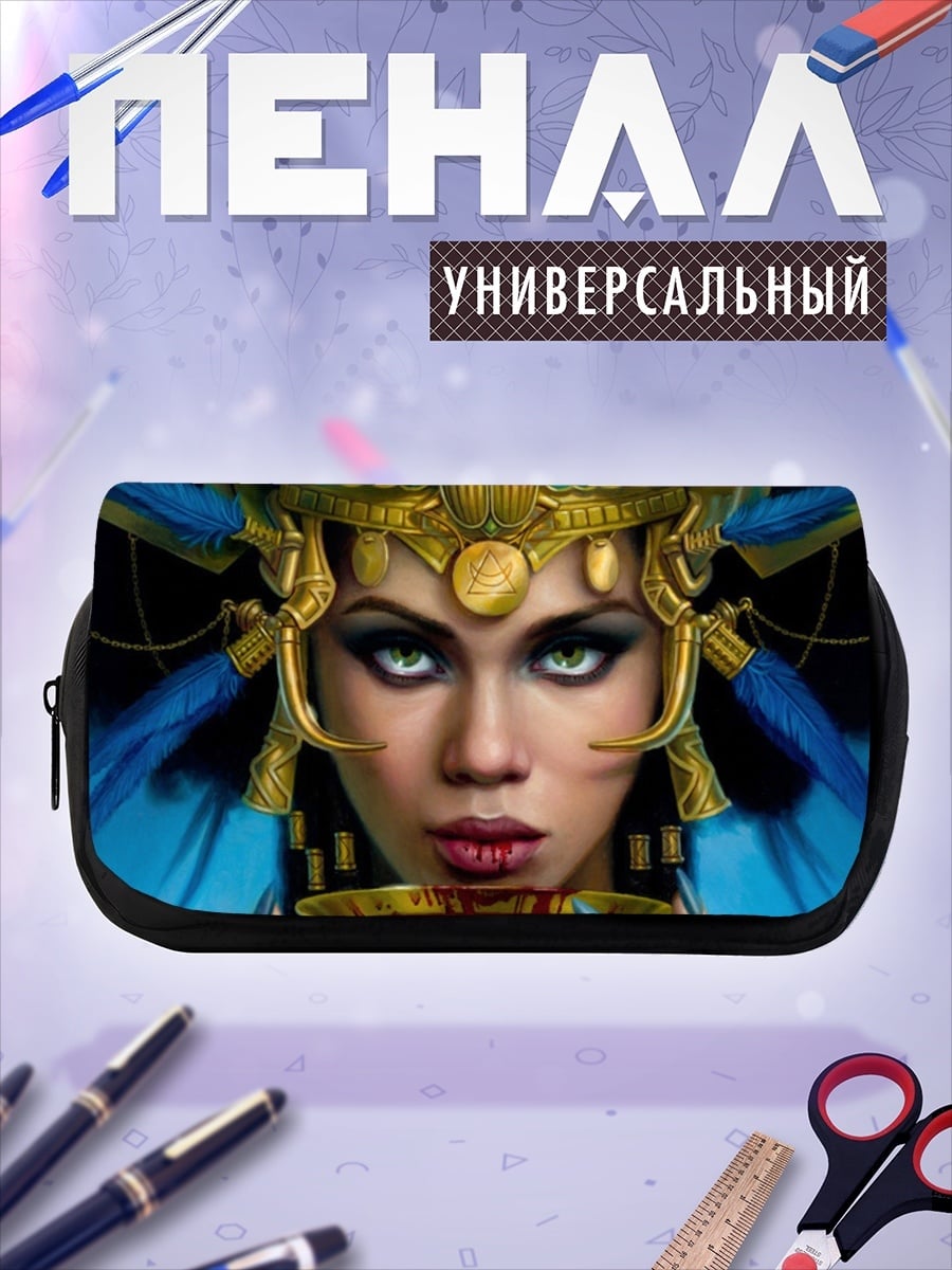 Пенал-косметичка воительница в золоте