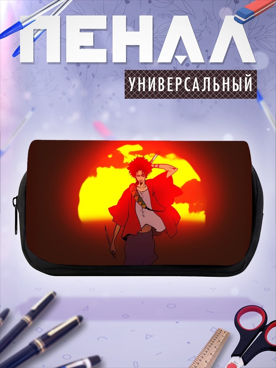 Пенал-косметичка Аниме самурай закат