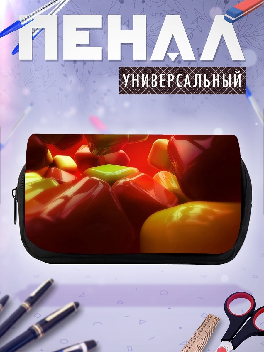 Пенал-косметичка Красные кубики
