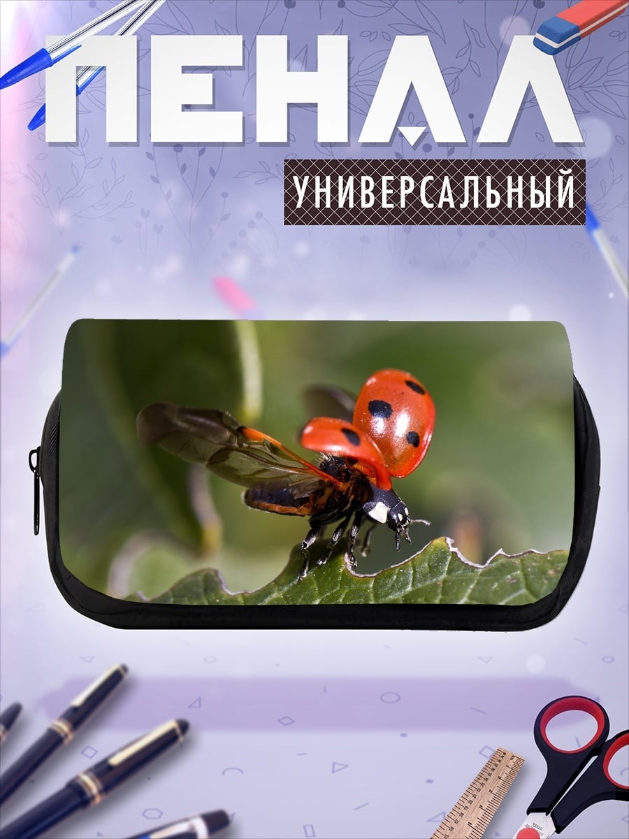 Пенал-косметичка божья коровка летит