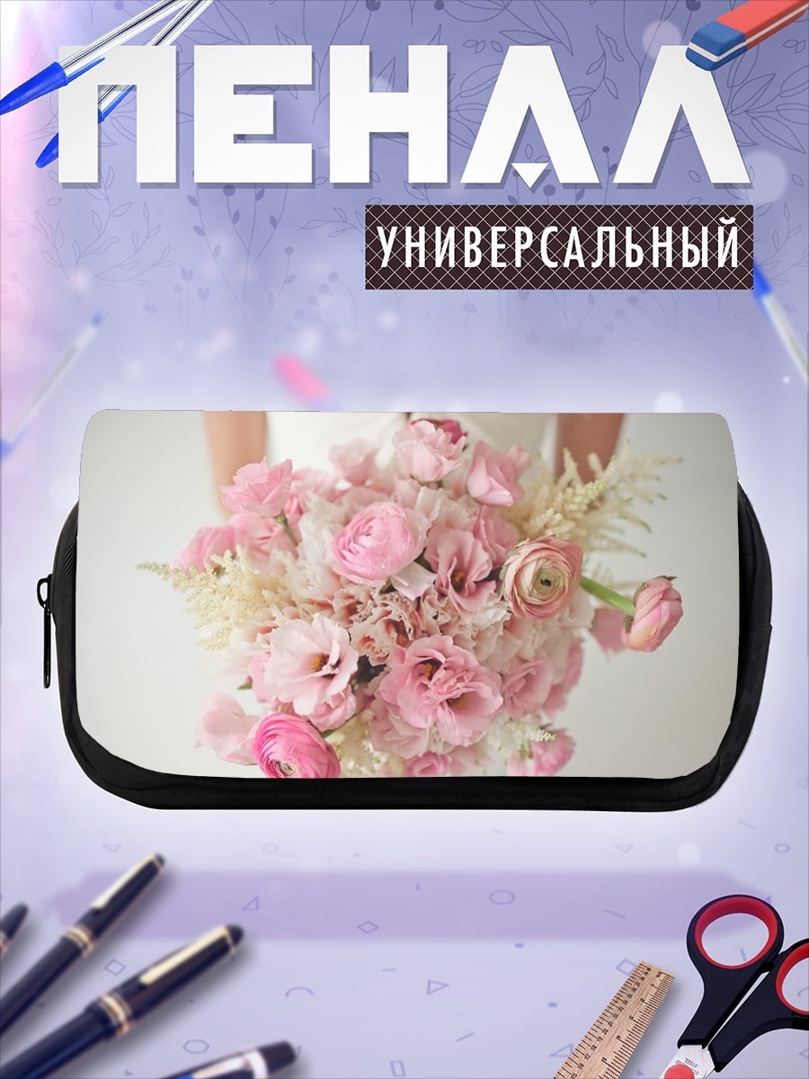 Пенал-косметичка Розовый свадебный букет