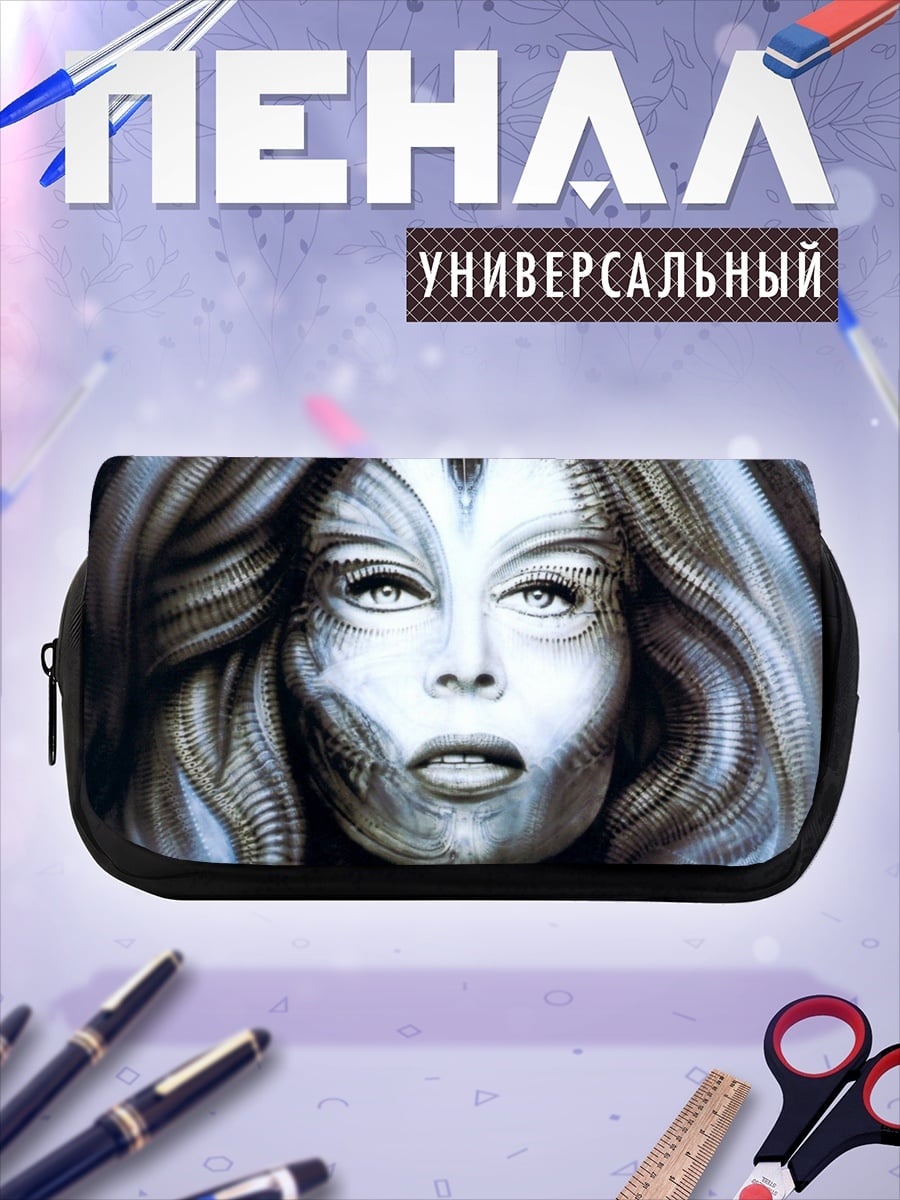 Пенал-косметичка Женщина киберпанк лицо